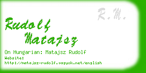 rudolf matajsz business card